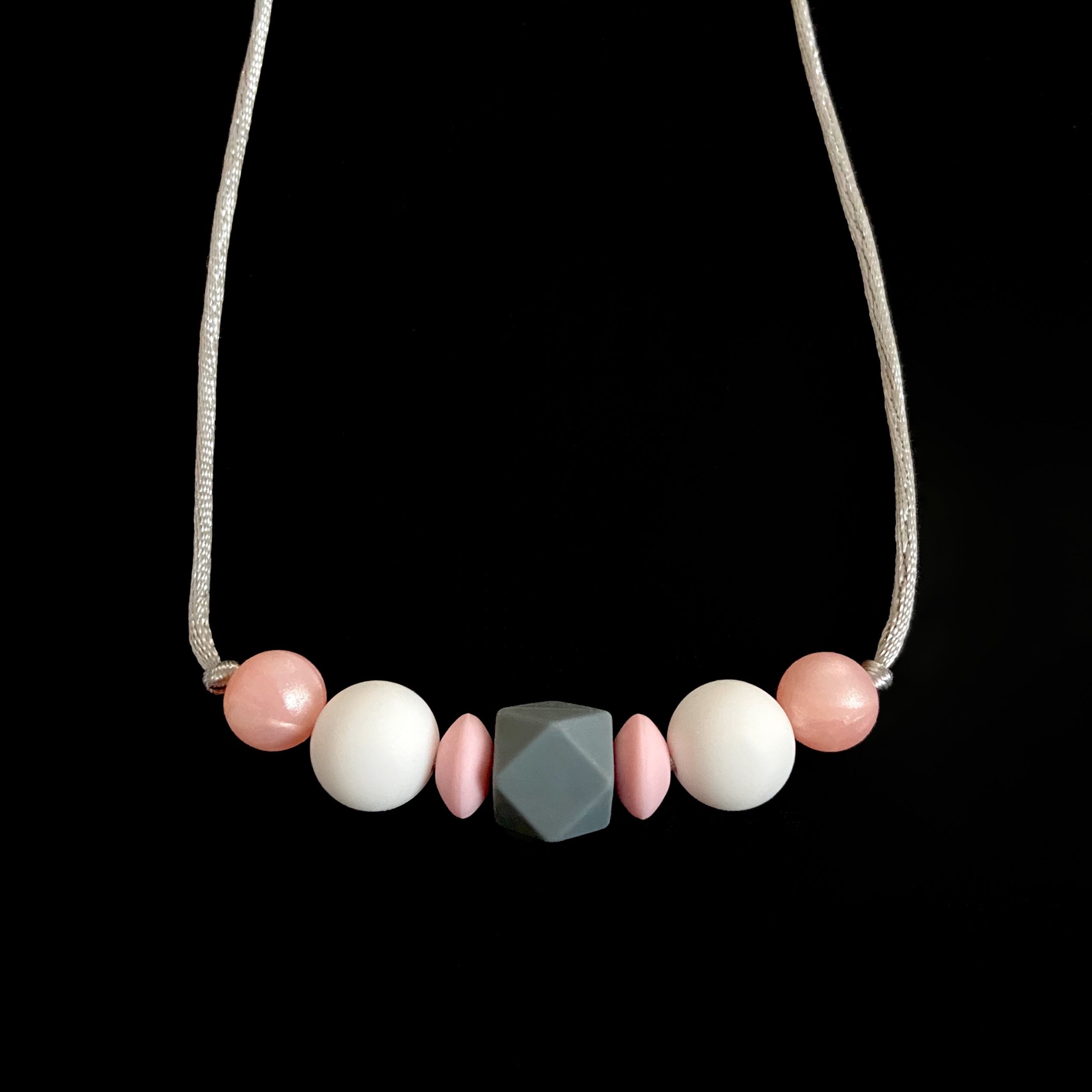 pink teething necklace