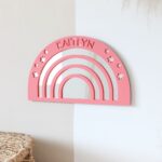 Pastel Pink Personalised Rainbow Mirror